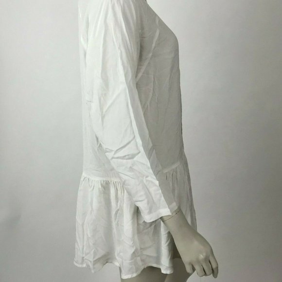 Easel Embroidered Tunic‎ Top White Long Sleeve  NWT - Picture 4 of 8